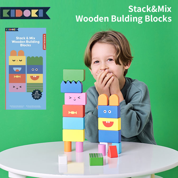 【楽天市場】KIDOKI スタック＆ミックス ウッデン ビルディング ブロック 積み木 ウッドブロック 【送料無料】：フラネベビー