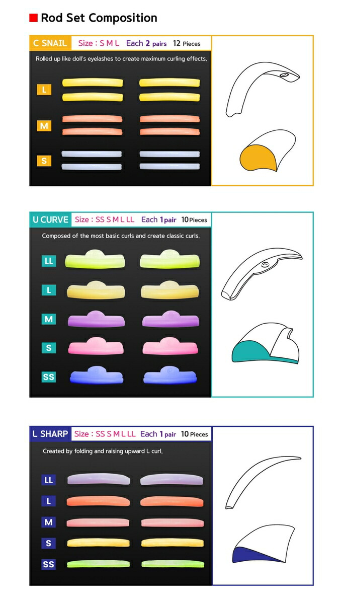 まつげパーマ ラッシュリフト ロッドセット16種類 Boundarycapital Com