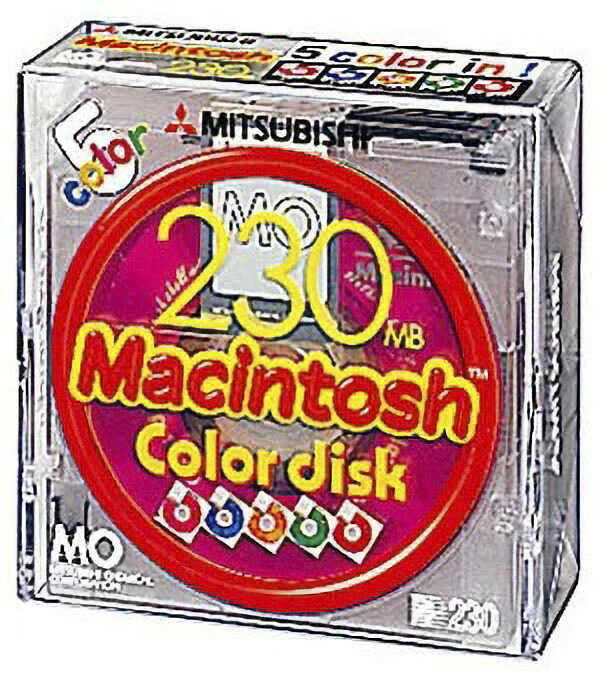 【アウトレット】三菱化学メディア MOディスク 230MB 3.5インチ Macintoshフォーマット済　カラーディスク5枚 KR230M5NM**