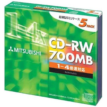 【100枚まとめ買い】【アウトレット】三菱 繰り返し記録用 CD-RW 700MB 5枚 4倍速対応 シルバー SW80QU5|フラッシュストア