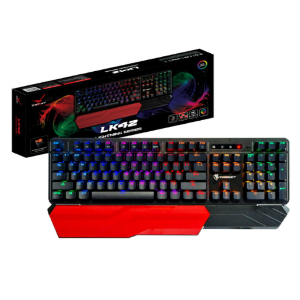 Digifast メカニカル RGB ゲーミング キーボード,カスタマイズ可能なrgbカラー,防水型,リストレスト付き DG-LK42｜フラッシュストア