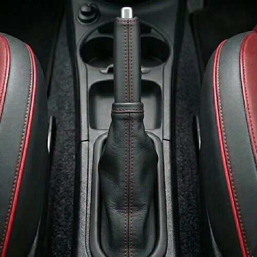 FIAT/ABARTH（フィアット/アバルト）500 レザーサイドブーツ(ブラック×レッドステッチ)