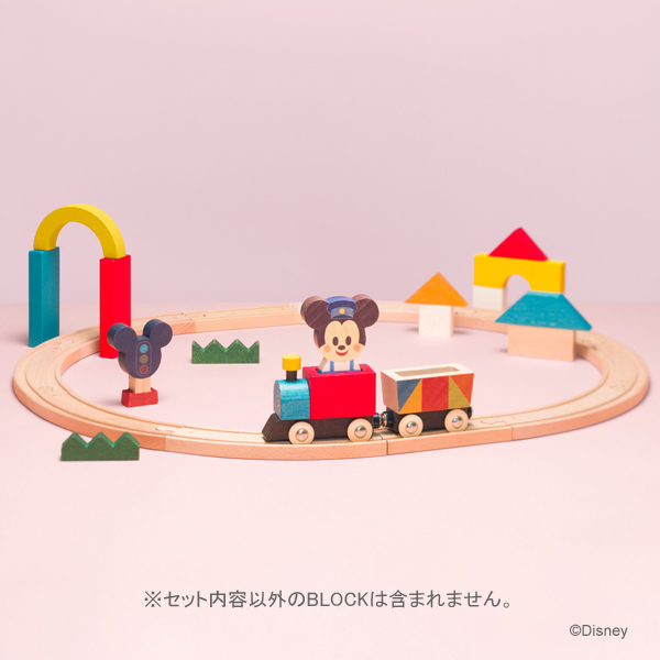 Disney Kidea キディア Train Rail ミッキーマウス 積み木 つみき 木のおもちゃ 木製玩具 出産祝い 1歳 誕生日プレゼント Devils Bsp Fr