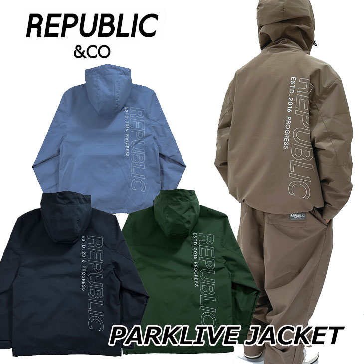 24-25 REPUBLIC＆CO 民主国家 SNOW WEAR ウエアー スノーボード PARKLIVE JACKET 運動場ライブ  ship1【返品カテゴリー化OUTLET】