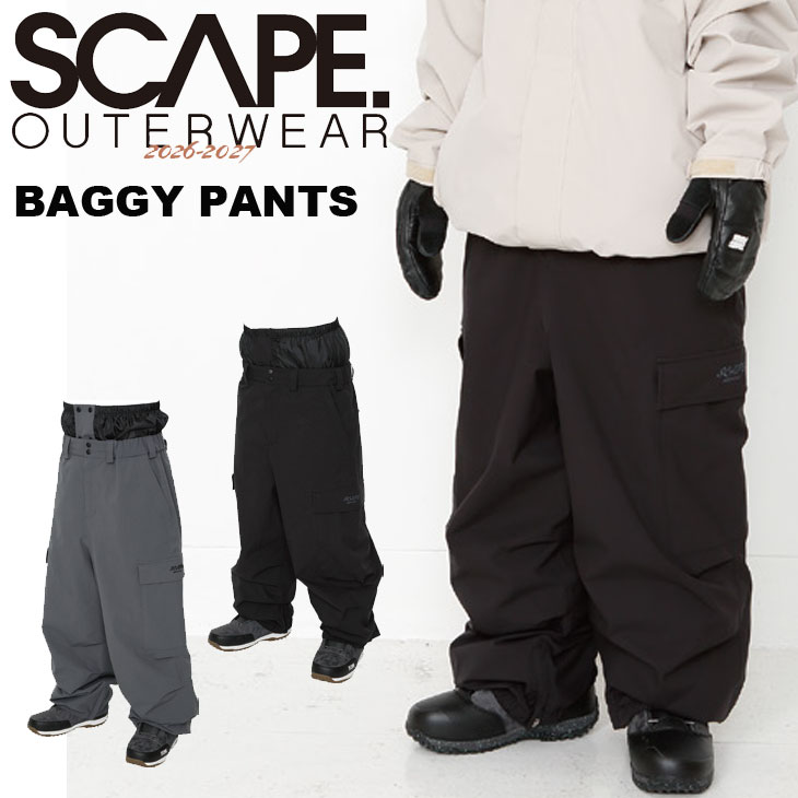 26-27 SCAPE 逃げ失せる スノボ ウェアー ズボン下 BAGGY PANTS バギーパンツ ユニ一発やる 取っておく売りわたす品 11月入荷予定を組む ship1