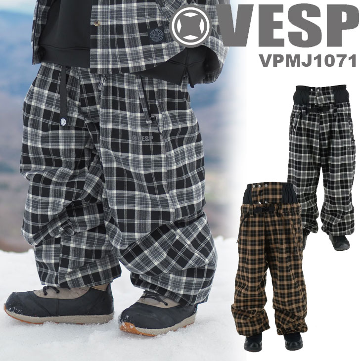 26-27 VESP べスプ スノボ ウェアー メンズ レディース VPMJ1071 Check Wide Jogger Pants ズボン下 取っておく売りわたす品 11月入荷予定を組む ship1