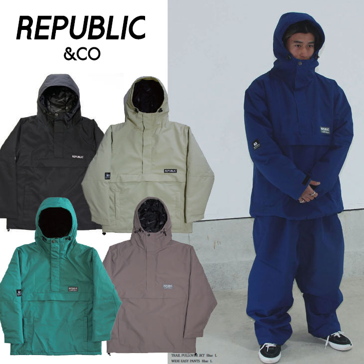 23-24 REPUBLIC＆CO 民主国家 SNOW ウエアー スノーボードTRAIL PULLOVER JACKET 上衣 ship1【返品カテゴリー化OUTLET】