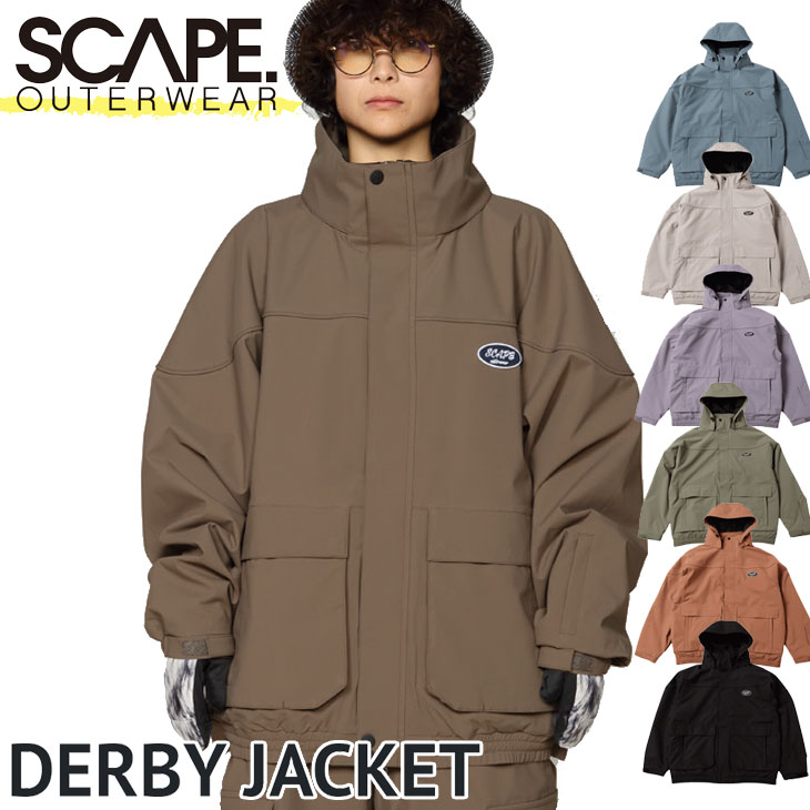 24-25 SCAPE 逃げ失せる スノーボード 御召しもの ユニ一発やる 上衣DERBY JACKET  ship1【返品カテゴリー化OUTLET】