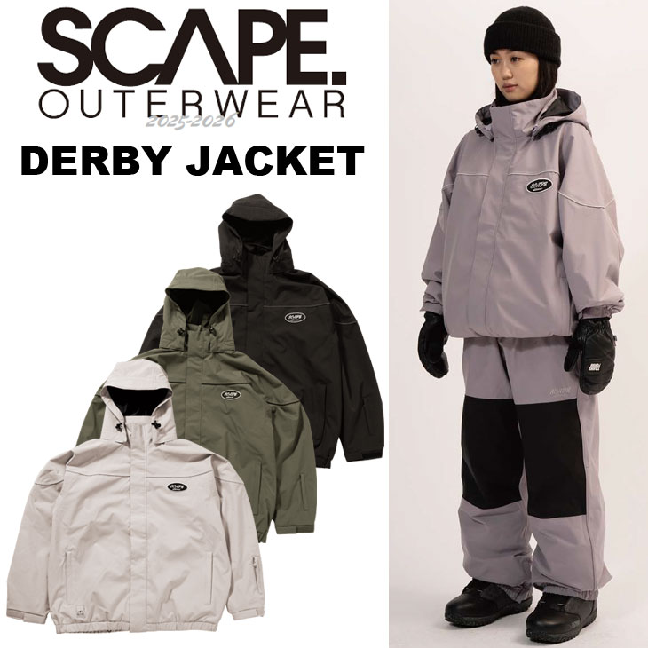 25-26 SCAPE 逃げ失せる スノボ ウェアー DERBY JACKET 競り合い 上衣 ユニ一発やる  ship1【返品カテゴリー化OUTLET】