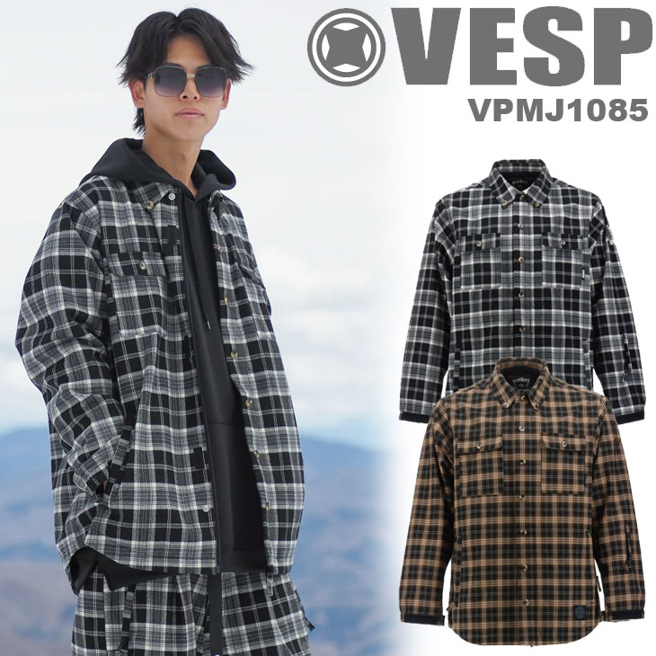 26-27 VESP べスプ スノボ ウェアー メンズ レディース VPMJ1085 Check Shirts Jacket  上衣 取っておく売りわたす品 11月入荷予定を組む ship1
