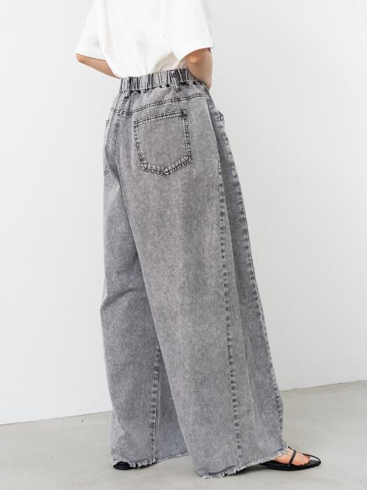 【2025SS新商品】デニムコクーンワイドパンツrefinedworksリファインドワークスリファインドボトムパンツデニムワイドパンツ綿イージーパンツコクーンパンツストレートパンツカーブパンツ春夏トレンド美脚効果脚長効果