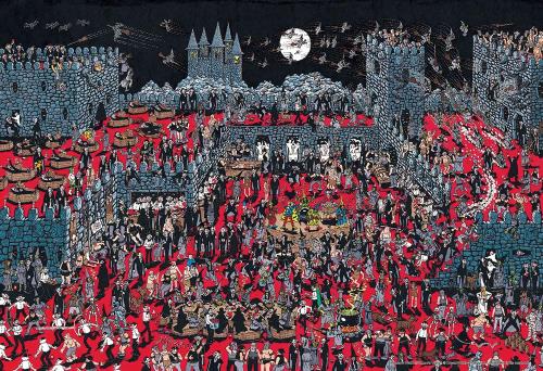 ビバリー 1000マイクロジグソーパズル Where's Wally? 吸血鬼と魔女の城（26×38）M81-736画像