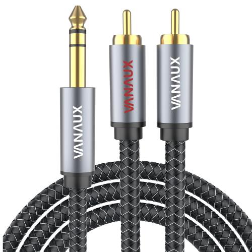楽天市場】6.35mm rca 変換ケーブル VANAUX rca フォン ケーブル 2x6