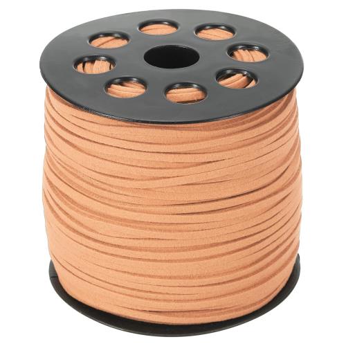 PATIKIL スエードレザーコード2.5mm 98ヤード フェイクスエードコードフラットレザーストリング ネックレスブレスレットビーズジュエリーメイキング用ロールスプール ソフトイエロー画像