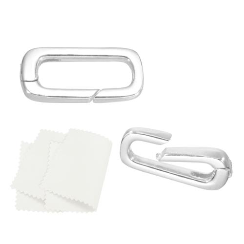 PATIKIL 14x6mm 925スターリングシルバースプリングゲートリング 2個 小さな楕円形スプリングクラ スプネックレスエンハンサーショートナークロージャーコネクター 宝石メイキングネックレスDIY用 シルバートーン画像