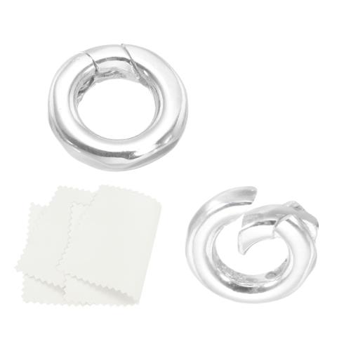 PATIKIL 8mm 925スターリングシルバースプリングゲートリング 2個 ラウンドスプリングクラ スプネックレスエンハンサーショートナークロージャーコネクター 宝石メイキングネックレスDIY用 シルバートーン画像