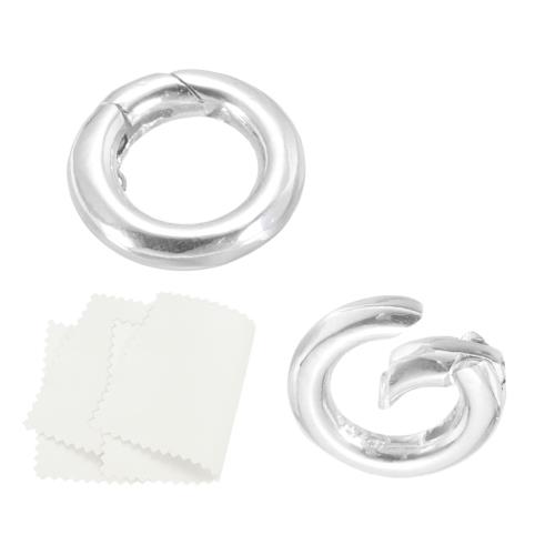 PATIKIL 9.8mm 925スターリングシルバースプリングゲートリング 2個 ラウンドスプリングクラ スプネックレスエンハンサーショートナークロージャーコネクター 宝石メイキングネックレスDIY用 シルバートーン画像