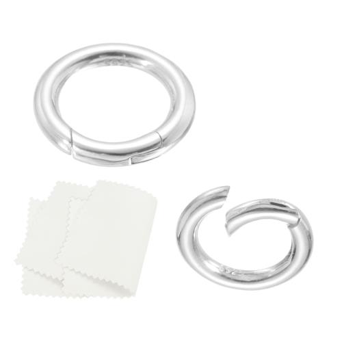 PATIKIL 14.5mm 925スターリングシルバースプリングゲートリング 2個 ラウンドスプリングクラ スプネックレスエンハンサーショートナークロージャーコネクター 宝石メイキングネックレスDIY用 シルバートーン画像