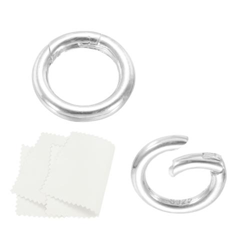 PATIKIL 13.6mm 925スターリングシルバースプリングゲートリング 2個 ラウンドスプリングクラ スプネックレスエンハンサーショートナークロージャーコネクター 宝石メイキングネックレスDIY用 シルバートーン画像