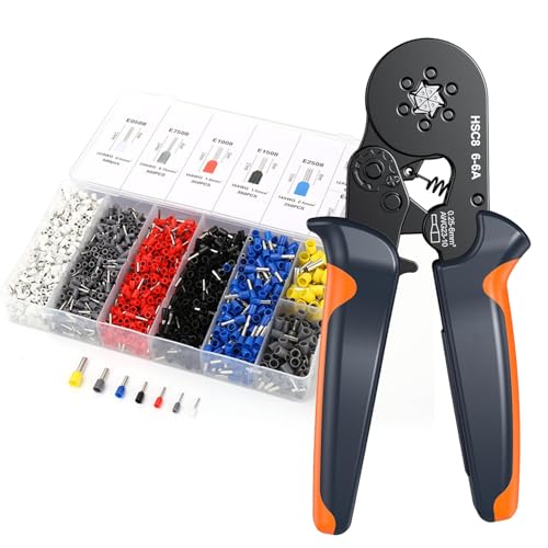 【楽天市場】圧着ペンチセット フェルール圧着工具 0.25-6mm²調整可能 ラチェット式 六角 フェルール端子セット フェルール用 圧着工具