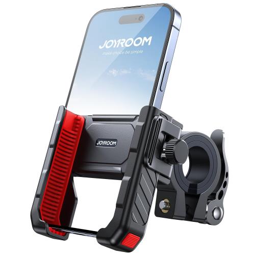 自転車 スマホホルダー スタンド JOYROOM 撮影可能カメラを邪魔しない シリコン包み 簡単取付 スマホ自転車ホルダー 携帯ホルダー ロードバイク バイク レーシングカー、電気自動車、ベビーカー用 スマホ固定 360度回転 片手操作 落下防止 防振 振動防止 強力保護 iPhone and画像
