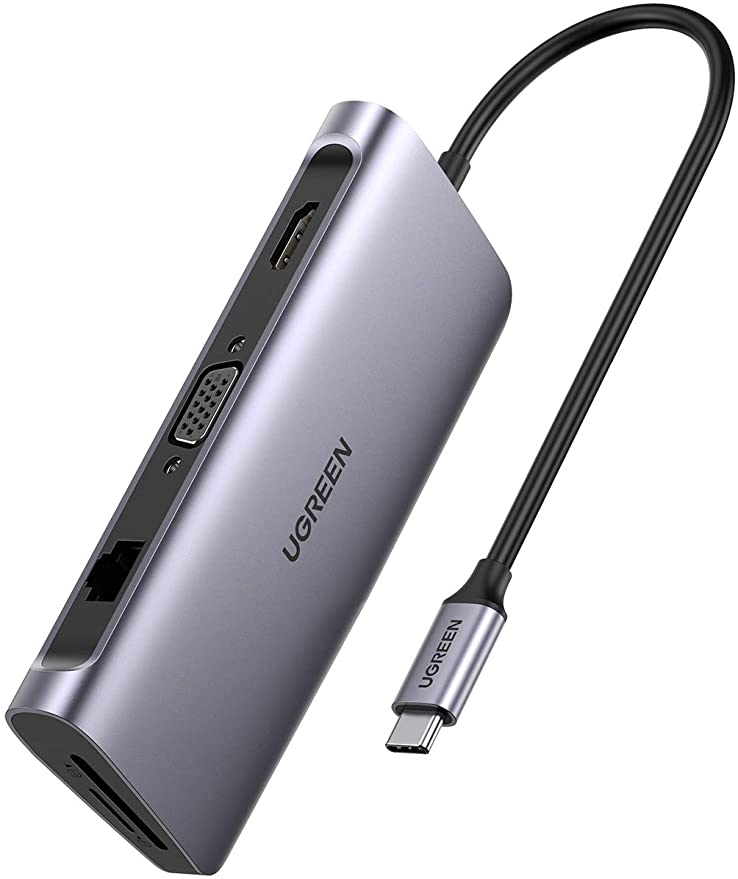 楽天市場】UGREEN in 1 USB C ハブ HDMI 4K VGA SD/TF カードリーダー USB 3.0 ハブ 3ポート ギガビットイーサネット LANアダプター 100W PD急速充電 Type USB : Fleume