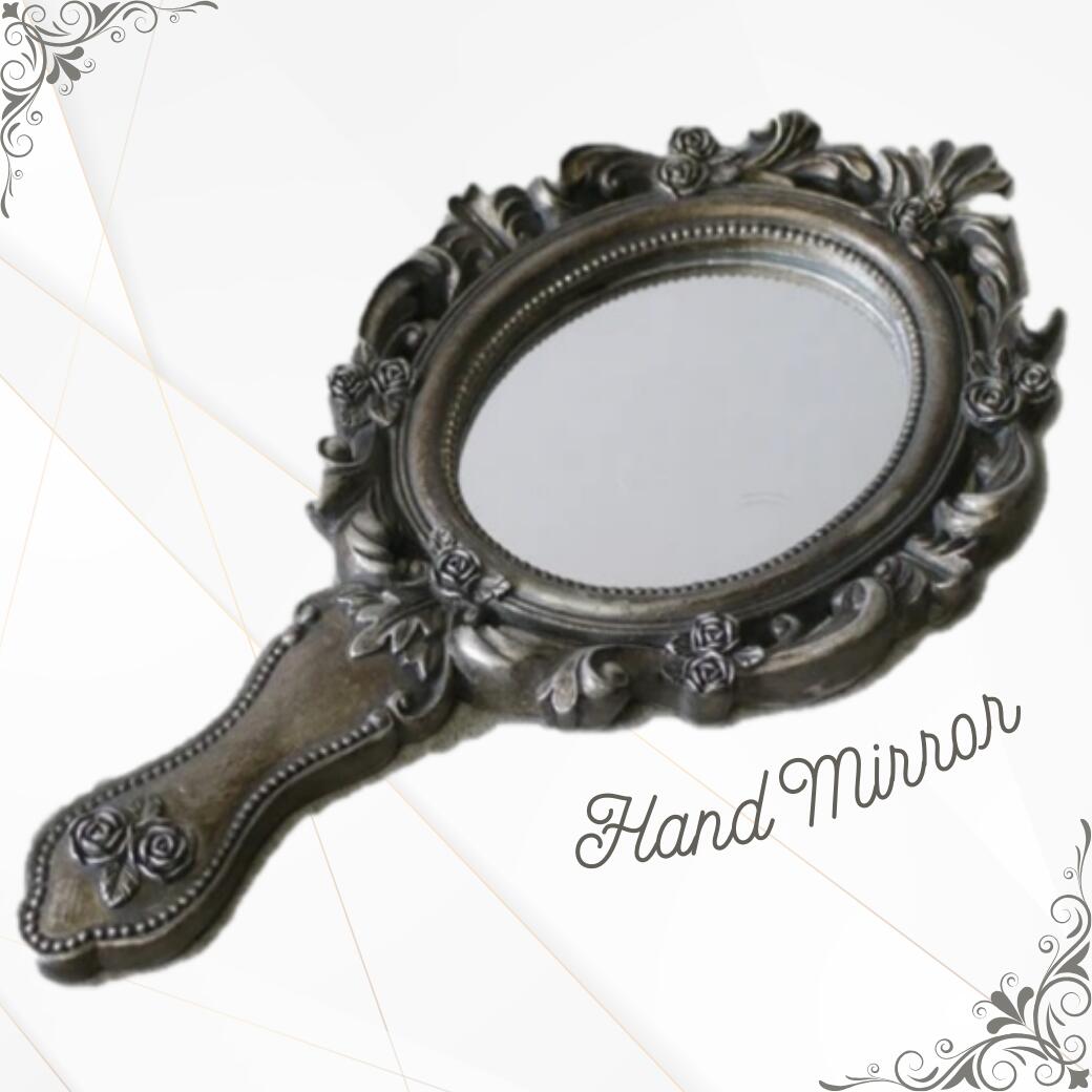 楽天市場】輸入雑貨 ハンドミラー シルバー 手鏡 アンティーク