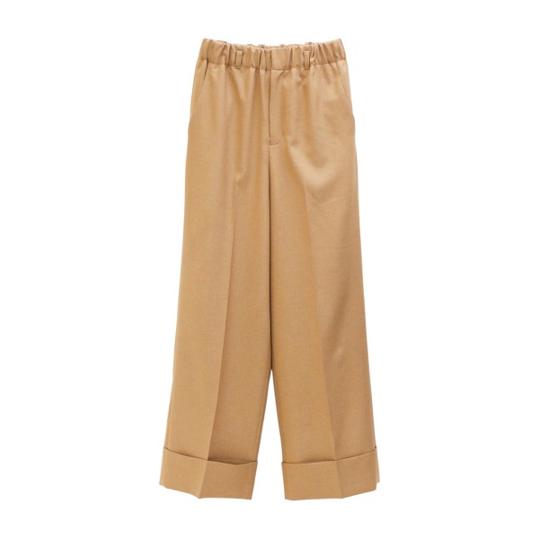裾ダブルワイドパンツ 【Fleur de lis|フラデリ】 レディース ボトムス バギーパンツ Iライン ポケット ウエストゴム ハイウエスト フォーマル オケージョン セレモニー ロング丈 マキシ丈 日本製 2025-26AW 春夏 秋冬 手洗い可