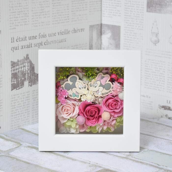 【値下げ】ディズニー フラワーフレームアート「リトルハピネス」（ミニーマウス） ディズニー フラワーフレームアート「リトルハピネス」（ミニーマウス