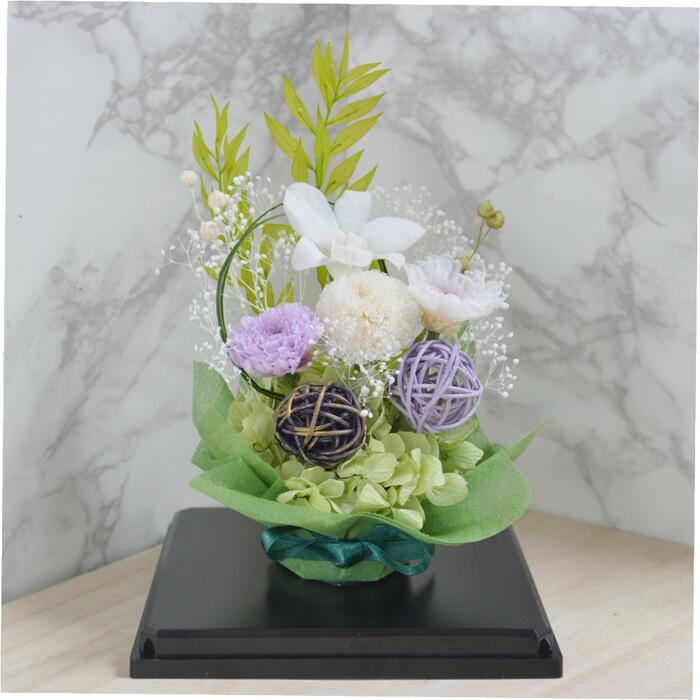 楽天市場】プリザーブドフラワーお仏壇用お供え花1個(花瓶付き