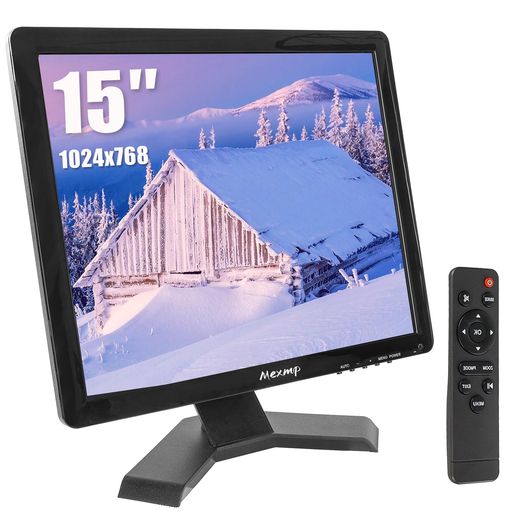Mexmp 15インチ TFT液晶 監視カメラモニター 1024x768 4:3 HDMI/VGA/AV/BNC/MIC USB入力 リモコン付 内蔵スピーカー ホームセキュリティ監視用|fleurette