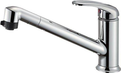SANEI(サンエイ)キッチン用シングルワンホールスプレー混合栓シャワー引き出し式K87101JV-13