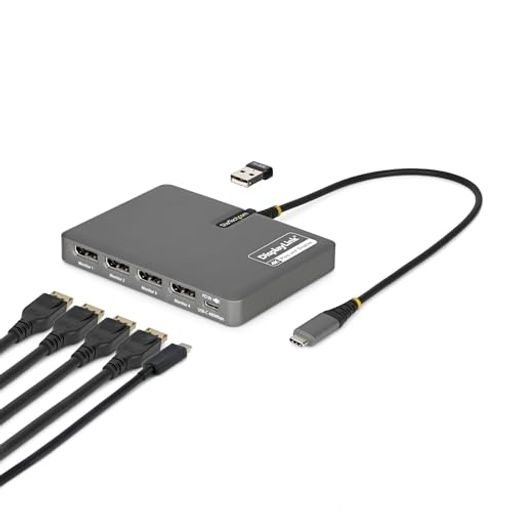 StarTech.com縛ステイションUSB-C繋ぎ合わせる4画面4K60HzDisplayPort140WPD1xUSB-AQUAD-USB-DP-ADAPT