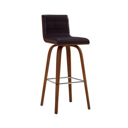 アルメンリビング(ArmenLiving)Barチェアバースツールブラウン/ウォールナットフェイクレザー座面高さ76.2cmViennaモダンスタイリッシュレザー調今めかしいミニマル都会的研ぎあげるスリムマットブラ…