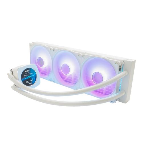 オウルテック水冷CPUクーラーフルカラーLCD搭載120mmx3基連結ARGBファンOWL-LCS360ARGBL-WH