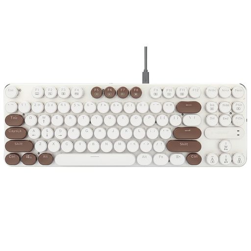 E元素e-yoosoゲーミングキーボード有線87キー英文配列USBコンパクトメカニカルキーボード20mm超薄丸キーキャップダブルパッチワークカラー10種類LEDバックライト呼吸モード衝突防止防水高…