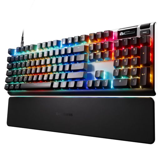 SteelSeriesラピッドタップラピッドトリガーゲーミングキーボード有線英語申し合わせ防音心積もり磁気広座敷成り行き検出器OmniPoint取り替えっこ有機EL見せびらかす積み上げるApexProGen3-US黒いことフルサイズ64660