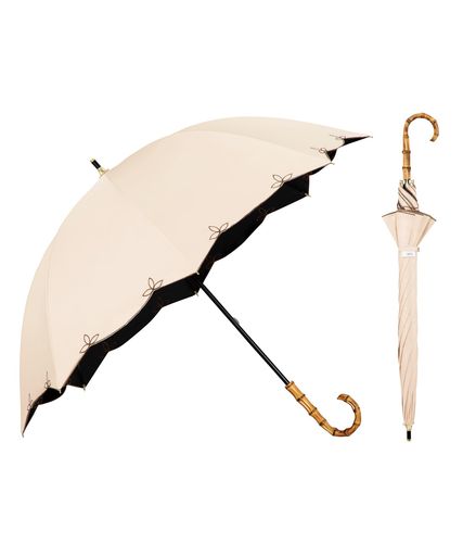 【旧模範例】Wpc.日がさUVO(ウーボ)長傘/8K親骨55糎レディース刺しゅうスカロップベージュ親骨:55cmUVO8K-02