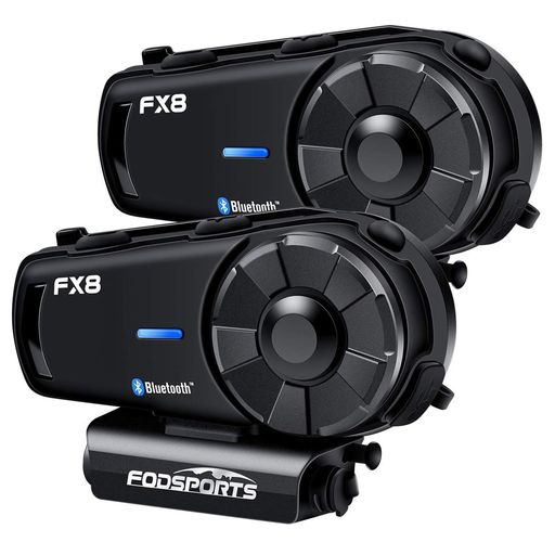 FODSPORTSバイクインカムFX8インカムインカムバイク用8人同時通話低中高音切り替え音楽共有バイク用インカムFMラジオHi-Fi音質通信自動復帰日本語音声案内防水連続通話20時間音声コマンド…