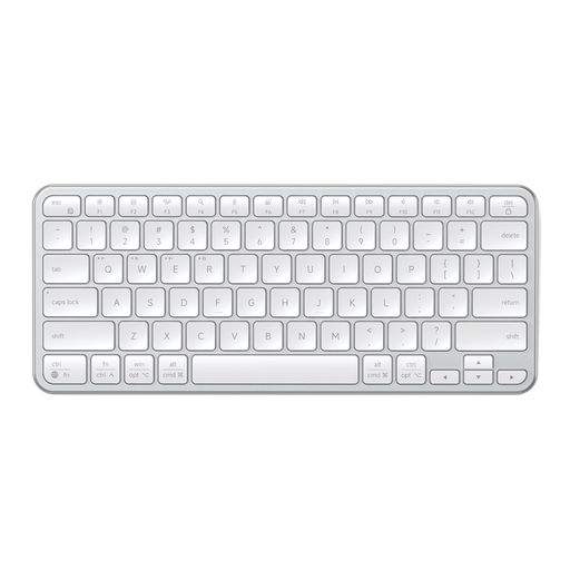 SATECHISlimEX1無線電話鍵盤薄型Mac/Windows/Android相応う4-インチ-1マルチデバイス相応う(Bluetoothx3+2.4GHz)os自動小銃うつり変わりUSB-C申し受ける式しろがね色