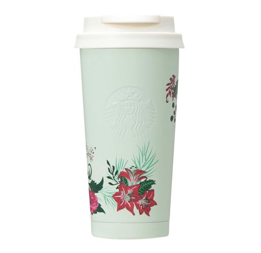 Starbucks(はやりっ子バックス)スタバタンブラーホリデー2023ステンレス鋼TOGOロゴタンブラーポインセチアミント473ml