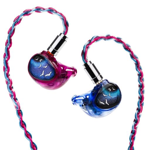 HiFiGoKineraCelestPhoenixCall1DD+2BA+26mmマイクロプレーナードライバーインイヤーモニター、5ハイブリッドドライバーインイア式のイヤホン(3.5mmPurple-Blue)