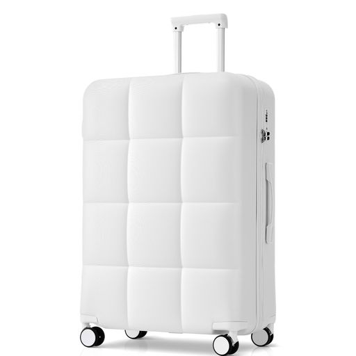 【旅行バッグ・L大いさ・白いこと】OSJキャリーバッグキャリーケースL大いさ大型超軽さチャック式TSA鍵を掛ける申し受ける引っ掛かり役立つこと付き添い人360度回転させる旅する格好のいい一般受け色 バッグ・小物・ブランド雑貨-バッグ