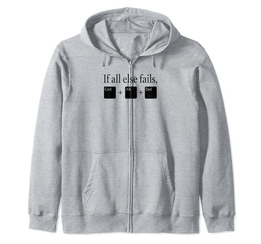 IfAllElseFailsCtrlAltDelコンピューターキーボードボタンジップパーカー