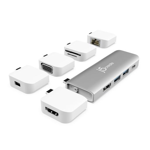 j5createUSB-Cマルチディスプレイモジュラーハブ|HDMIx2MiniDisplayPortVGAPD100WRJ-45イーサネットUSB-Ax2USBType-Cx1SD歌留多指導者MacBook