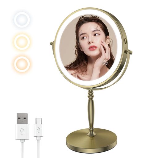 楽天市場】FPDスマート卓上鏡ライト付き女優ミラーAI肌診断ARメイク