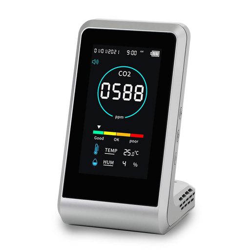 Anyty エニティ CO2モニター 二酸化炭素濃度測定器 温度測定 湿度測定 3R-COTH01 グレー|fleurette