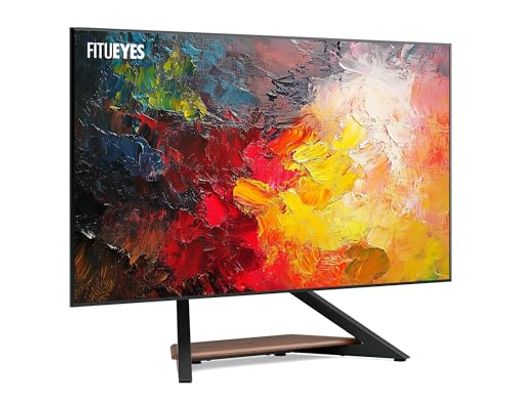 FITUEYES DESIGN テレビスタンド ロータイプ 55~88インチ 壁寄せ キャスター付き可能 高さ調節 首振り可能 大型テレビ向け 安定性 エッフェルタワーシリーズ (ウォールナット)｜fleurette