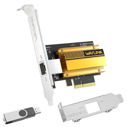 WAVLINK 10G Base-T PCIeネットワークカード 10000/5000/2500Mbps PCI Express イーサネットアダプター AQC113コントローラー付き 10G NIC Windows 11/10 & Linux用｜fleurette