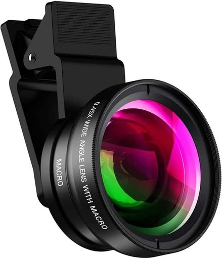APEXELスマホ用カメラレンズ2in1クリップ式レンズ0.45X広角レンズ140°+12.5Xマクロレンズ近距離撮影可能歪みなし広角マクロ装着簡単携帯便利iPhoneAndroidなどに対応可能